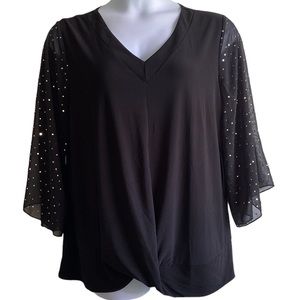 Adele & May 2X Pull Over Black Blouse